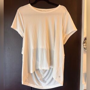Athleta Cream Short Sleeve High-Low Tee